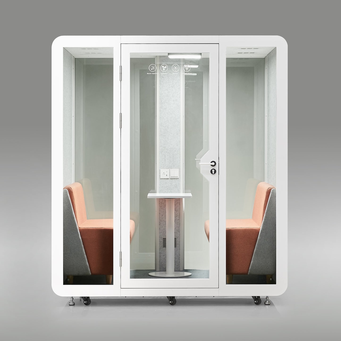 StreamingPods Grande Office Sound Pod Modular Meeting Booth - 2-4 Person Size
