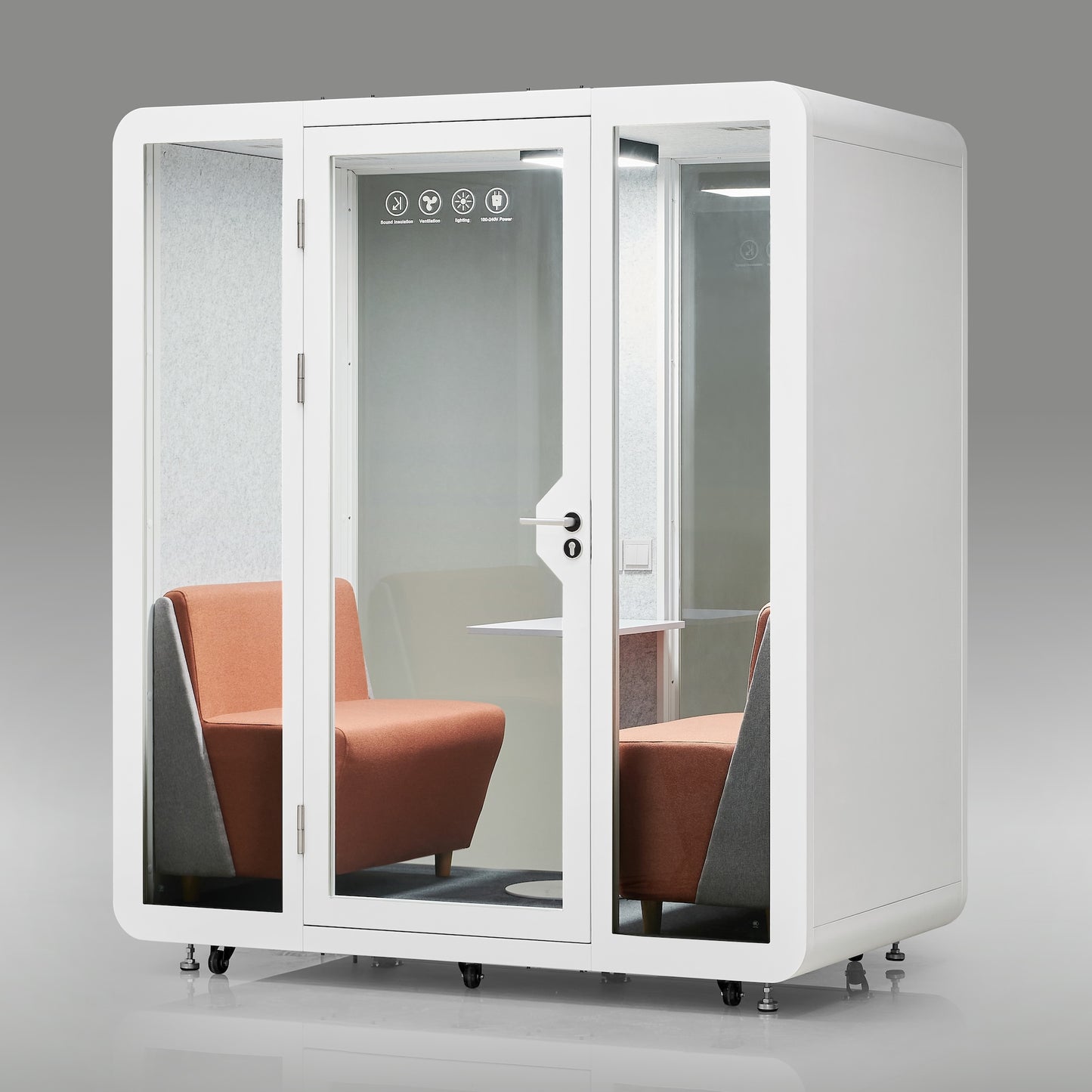 StreamingPods Grande Office Sound Pod Modular Meeting Booth - 2-4 Person Size