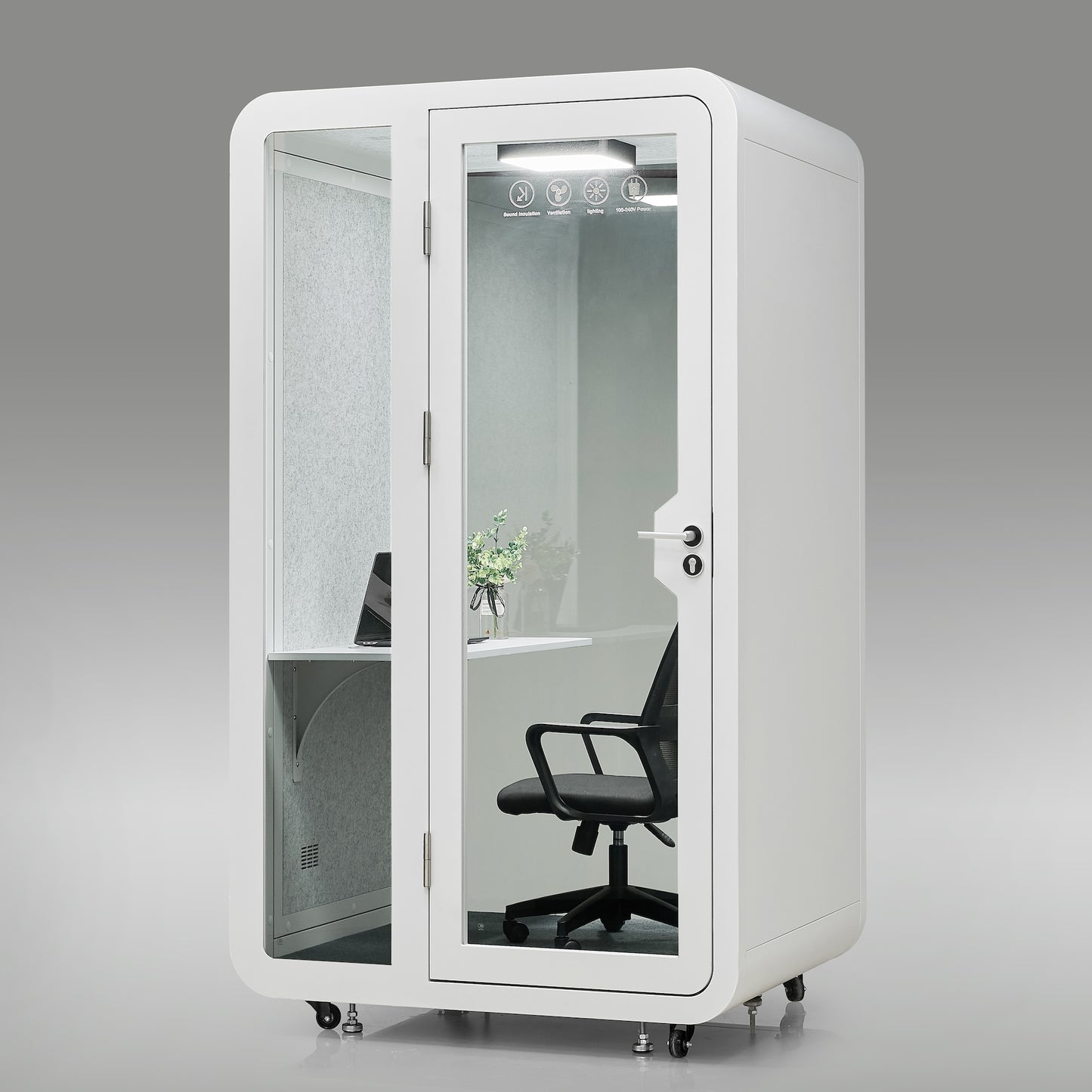 StreamingPods Tall Office Sound Pod Modular Meeting Booth - Large Single Person