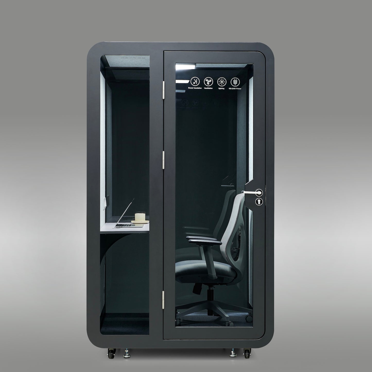 StreamingPods Tall Office Sound Pod Modular Meeting Booth - Large Single Person