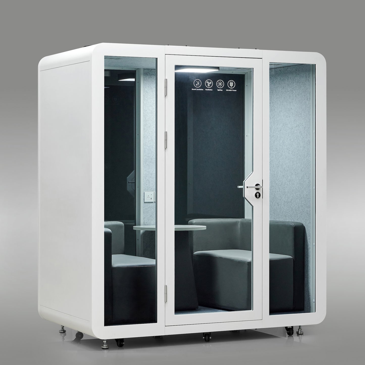 StreamingPods Grande Office Sound Pod Modular Meeting Booth - 2-4 Person Size