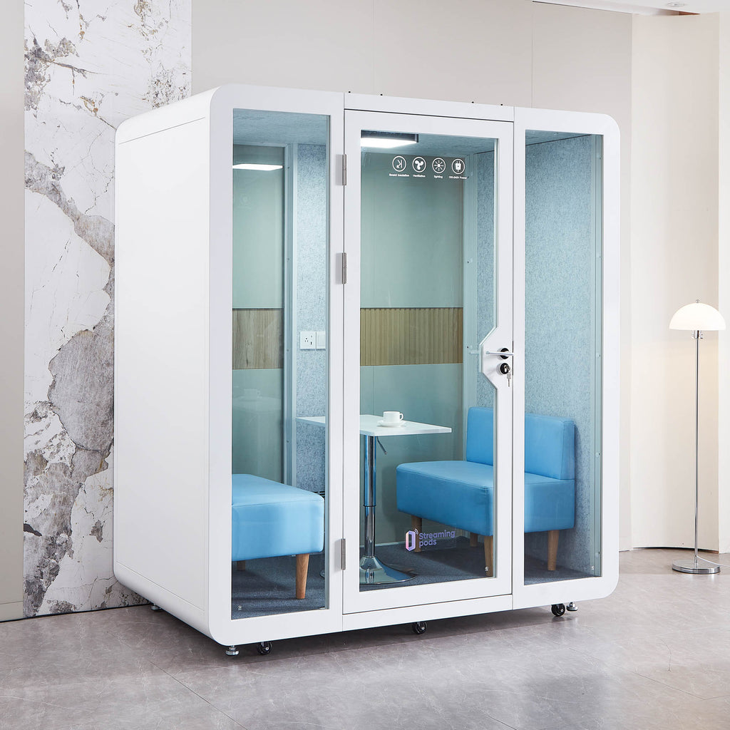 StreamingPods Grade Office Sound Pod Modular Meeting Booth - 2 Person Size