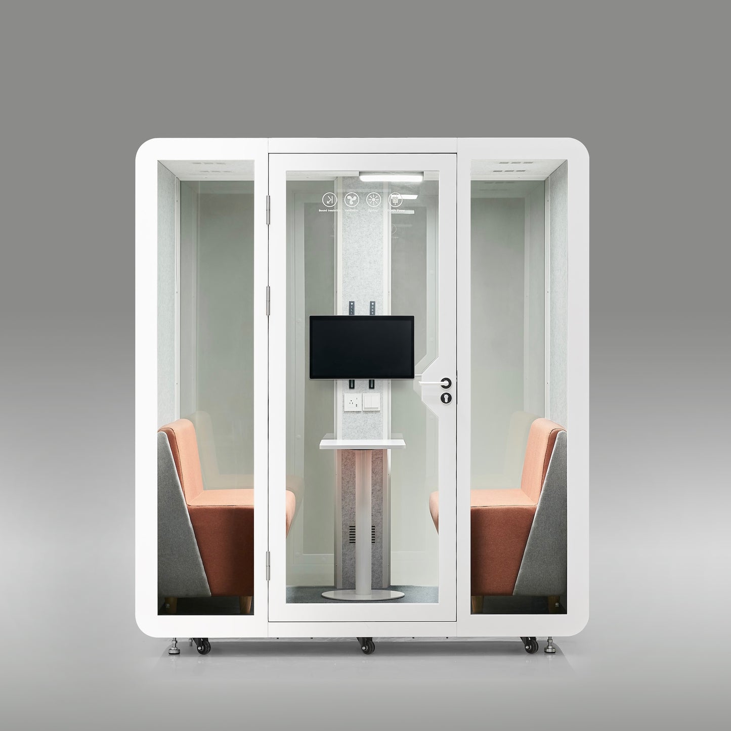 StreamingPods Grande Office Sound Pod Modular Meeting Booth - 2-4 Person Size
