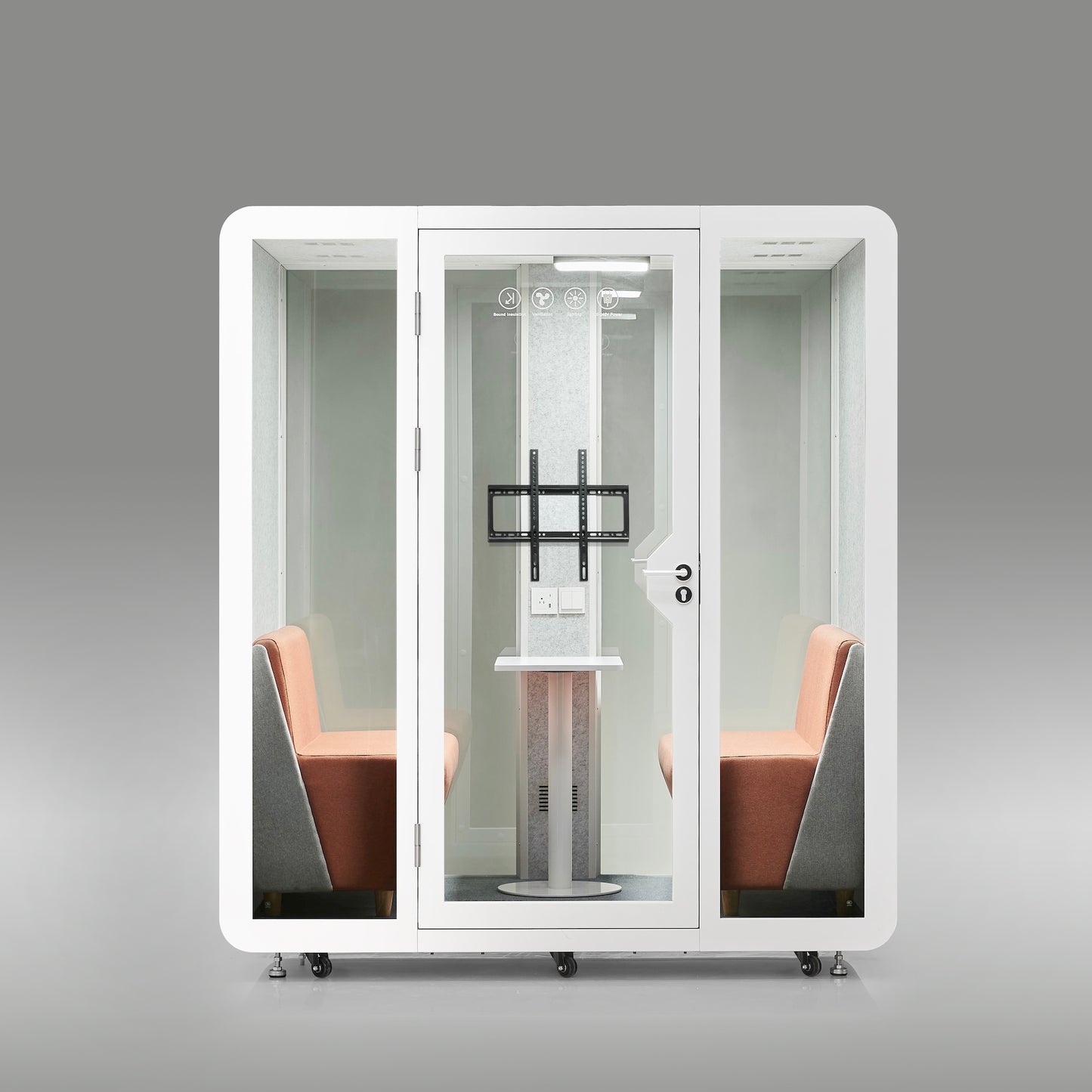 StreamingPods Grande Office Sound Pod Modular Meeting Booth - 2-4 Person Size