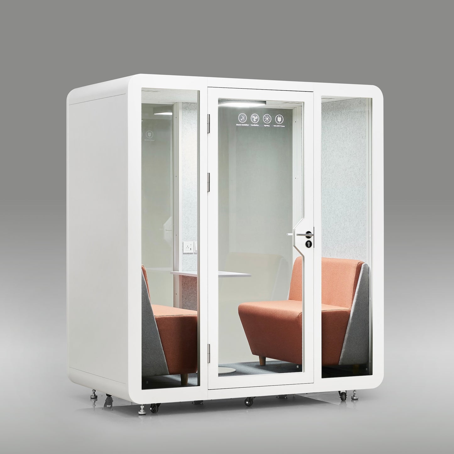 StreamingPods Grande Office Sound Pod Modular Meeting Booth - 2-4 Person Size