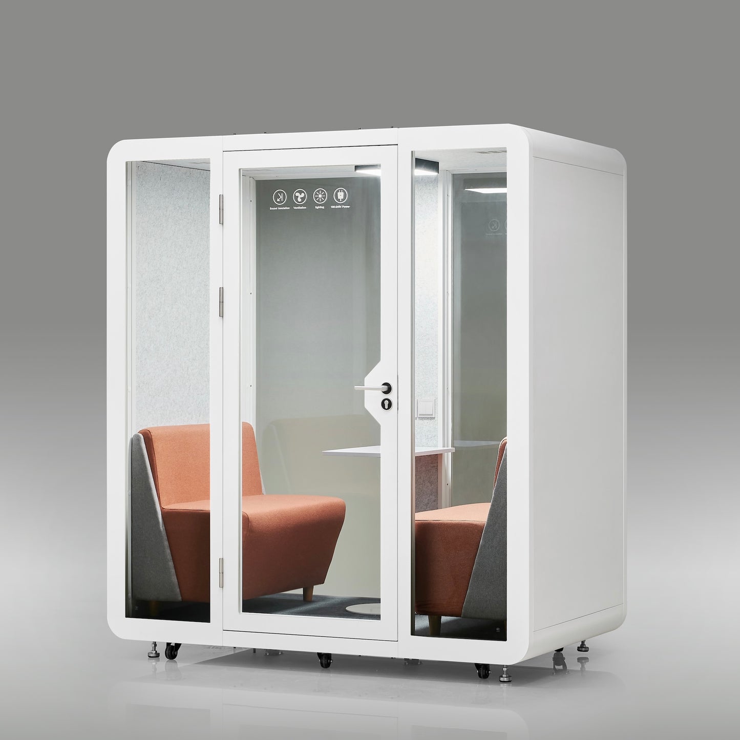 StreamingPods Grande Office Sound Pod Modular Meeting Booth - 2-4 Person Size