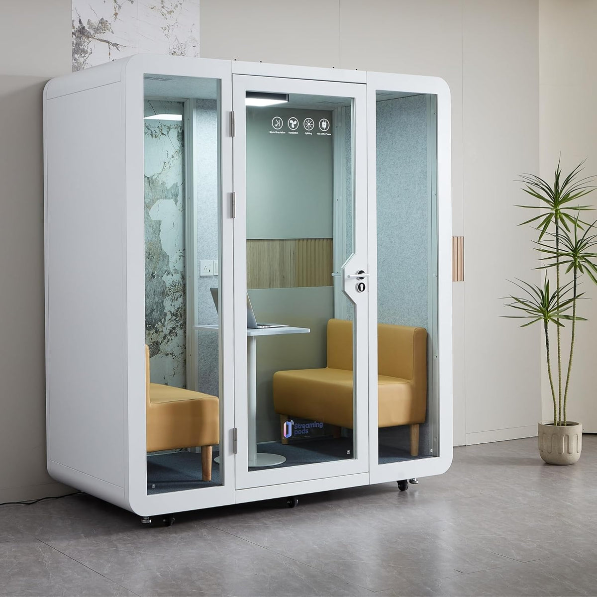 2 Person Meeting Pod | Soundproof Office Phone Booth – StreamingPods