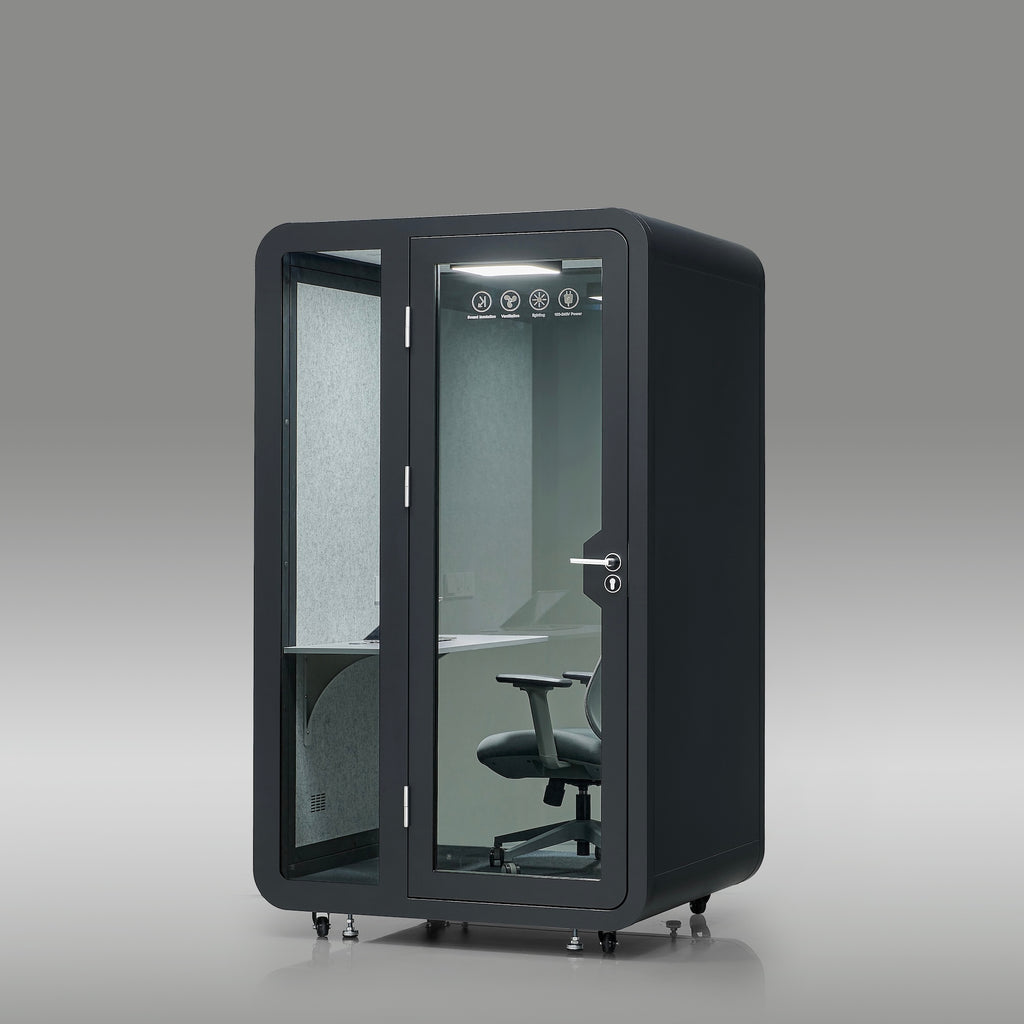 StreamingPods Tall Office Sound Pod Modular Meeting Booth - Large Single Person
