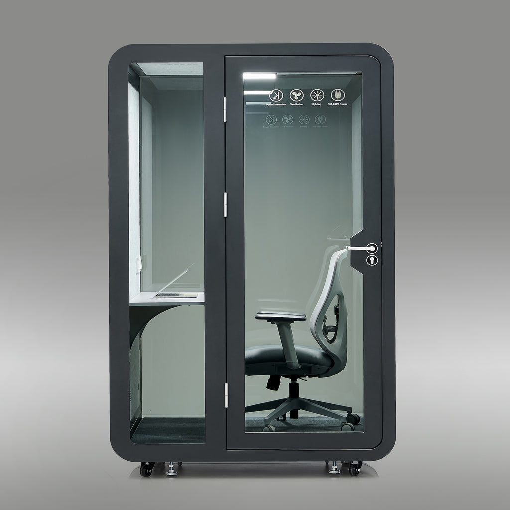 StreamingPods Tall Office Sound Pod Modular Meeting Booth - Large Single Person