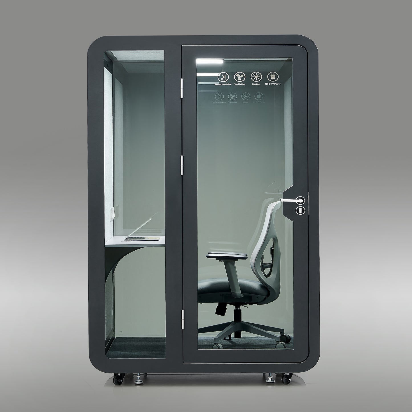 StreamingPods Tall Office Sound Pod Modular Meeting Booth - Large Single Person