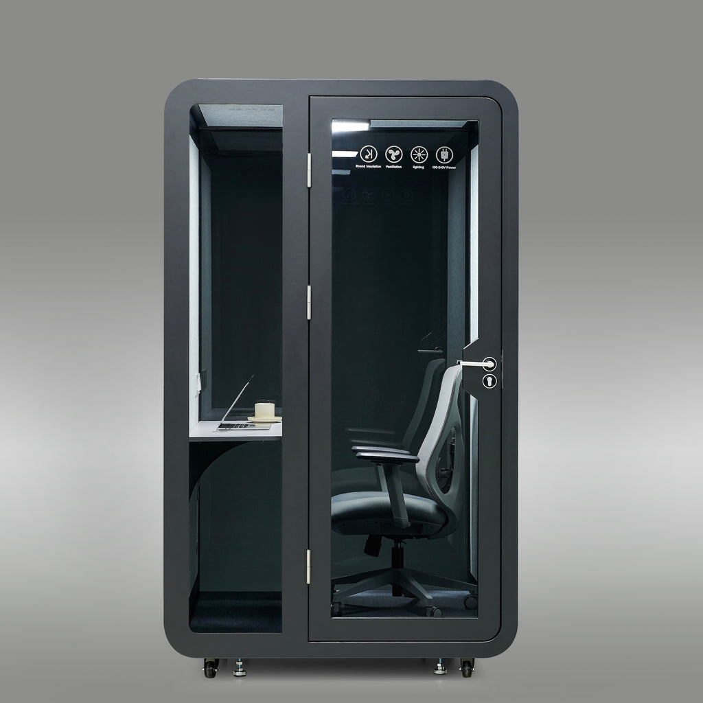StreamingPods Tall Office Sound Pod Modular Meeting Booth - Large Single Person