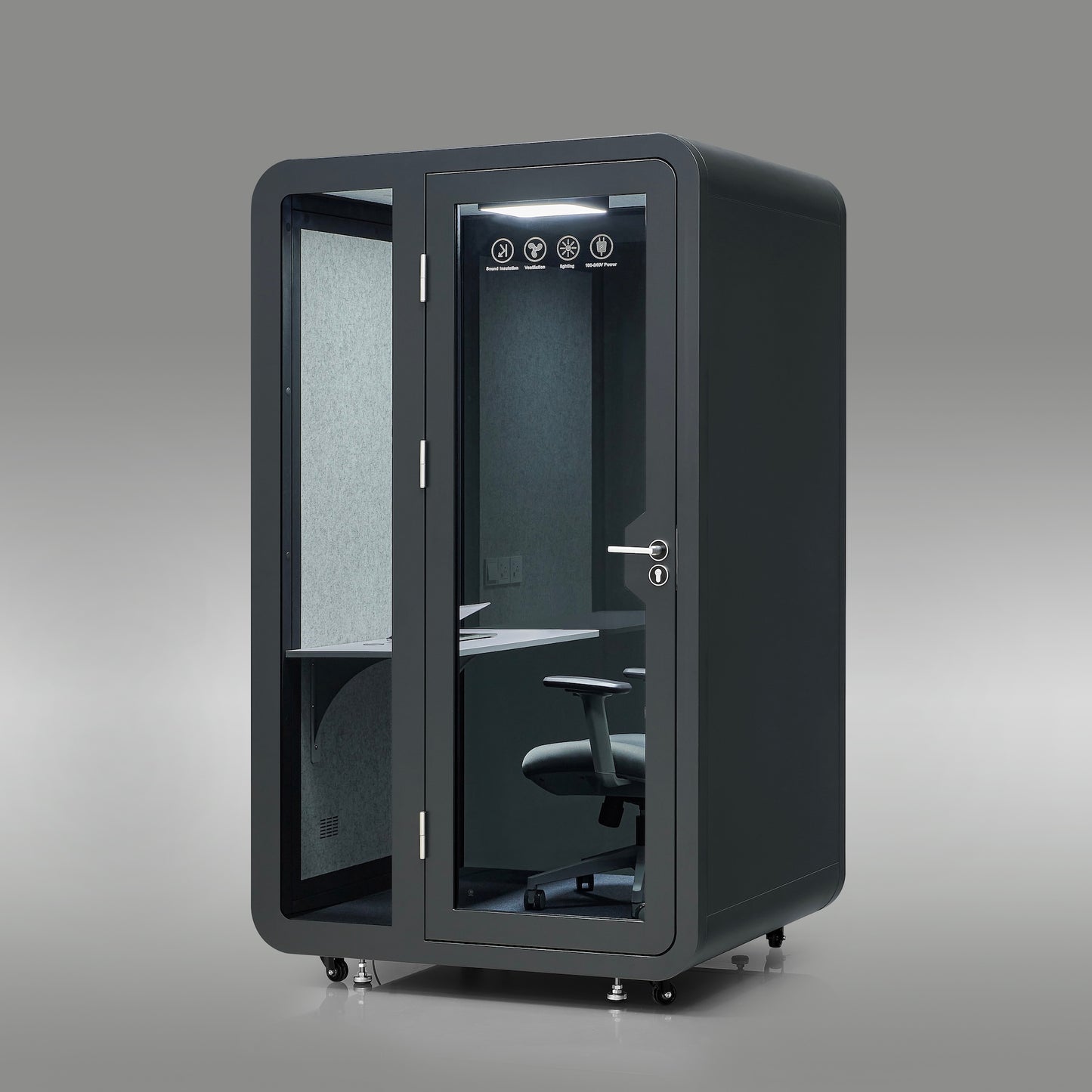 StreamingPods Tall Office Sound Pod Modular Meeting Booth - Large Single Person