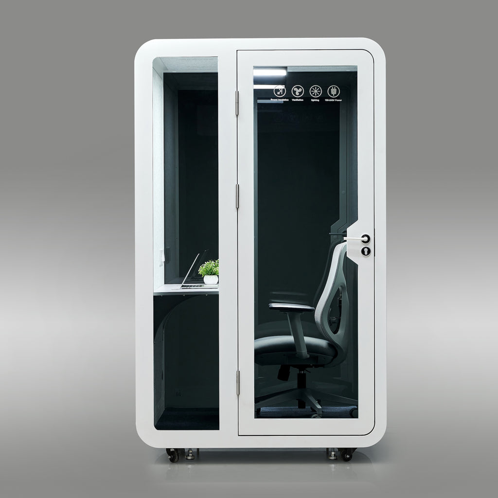 StreamingPods Tall Office Sound Pod Modular Meeting Booth - Large Single Person