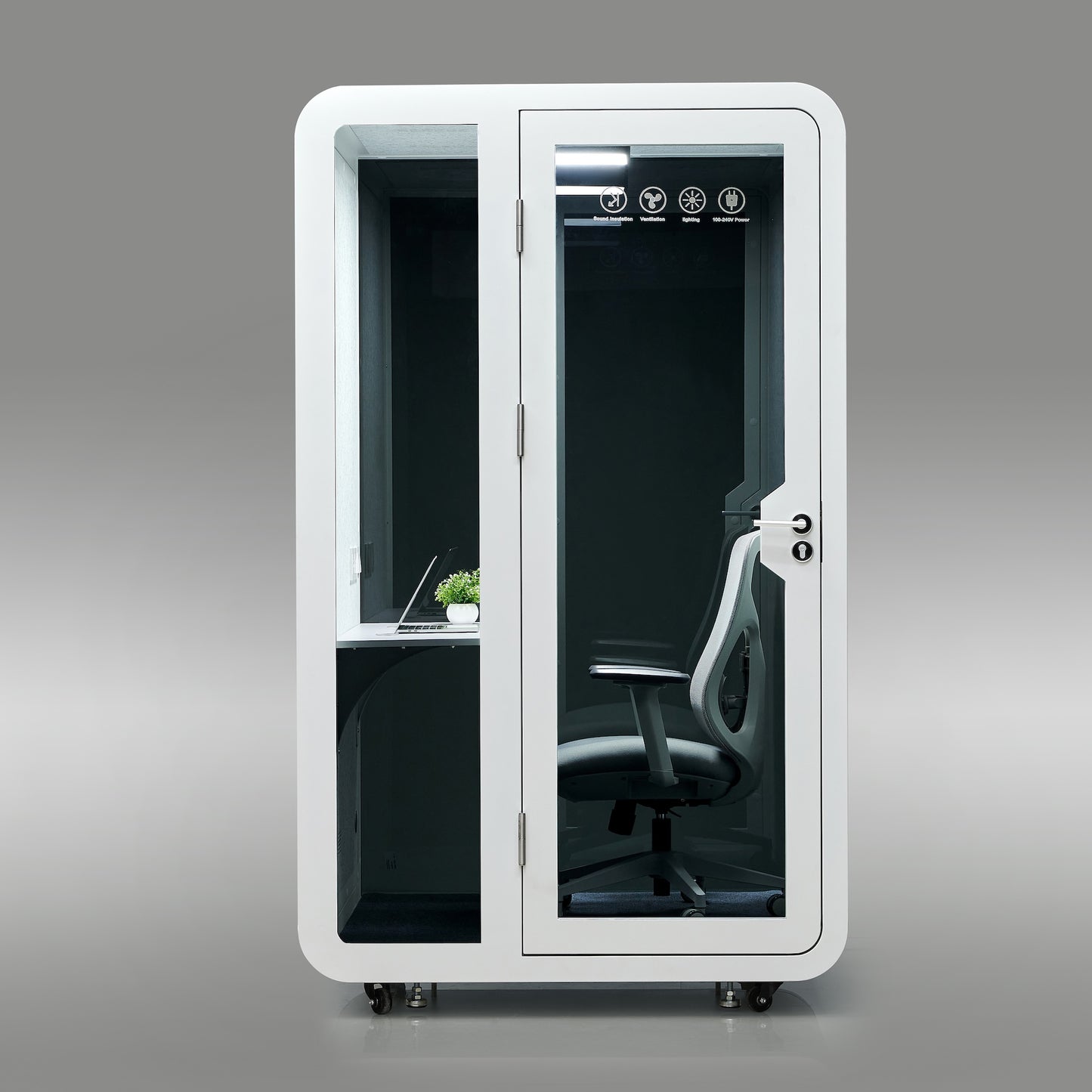 StreamingPods Tall Office Sound Pod Modular Meeting Booth - Large Single Person