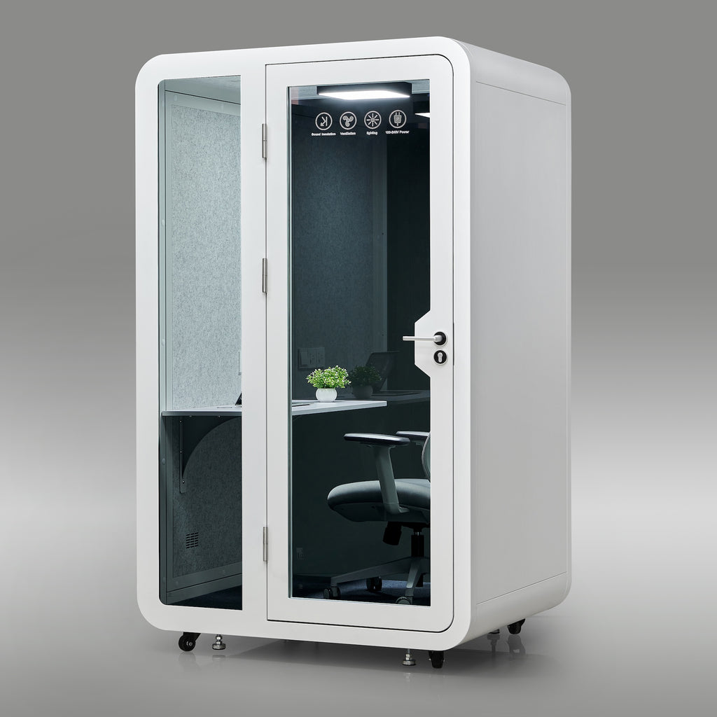 StreamingPods Tall Office Sound Pod Modular Meeting Booth - Large Single Person
