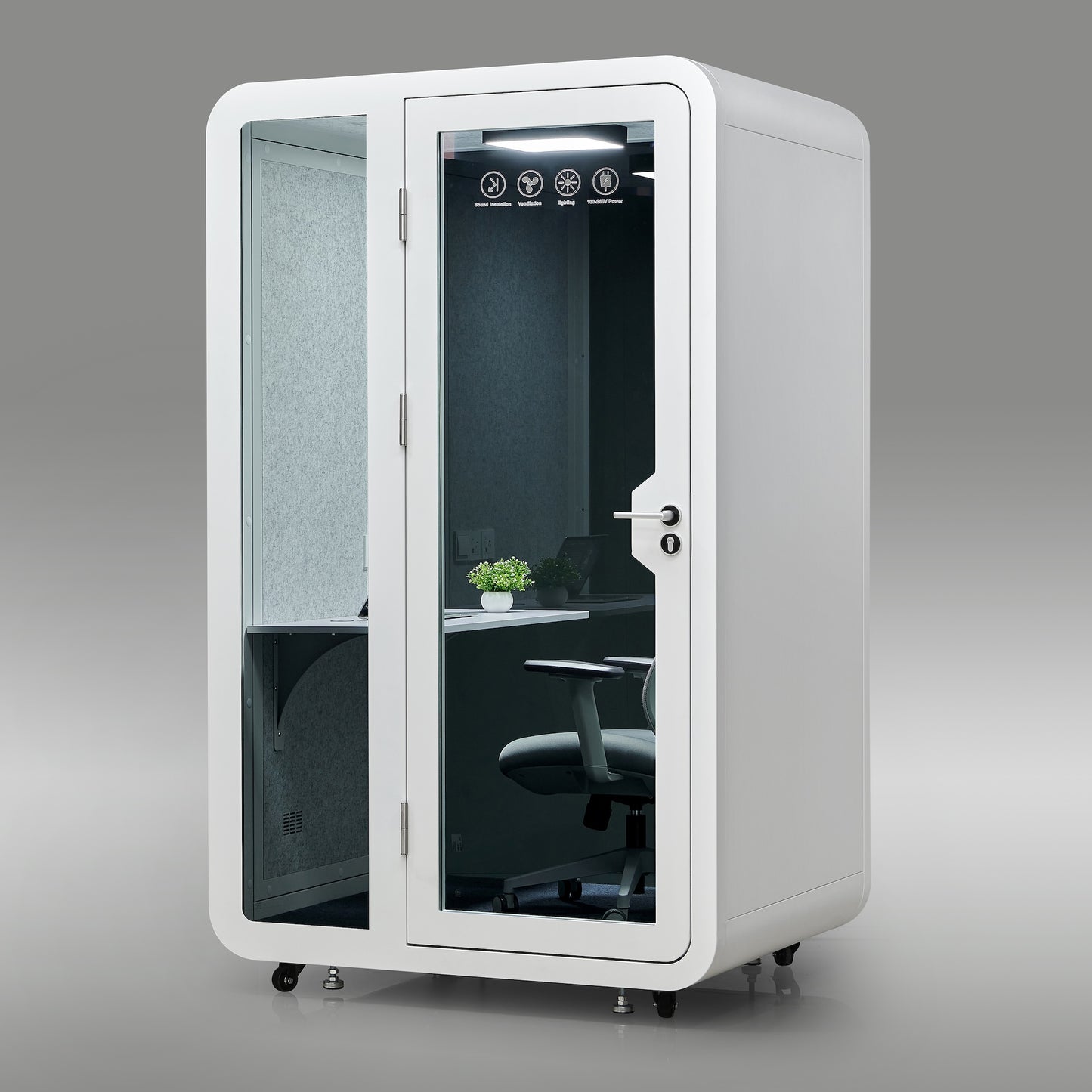 StreamingPods Tall Office Sound Pod Modular Meeting Booth - Large Single Person