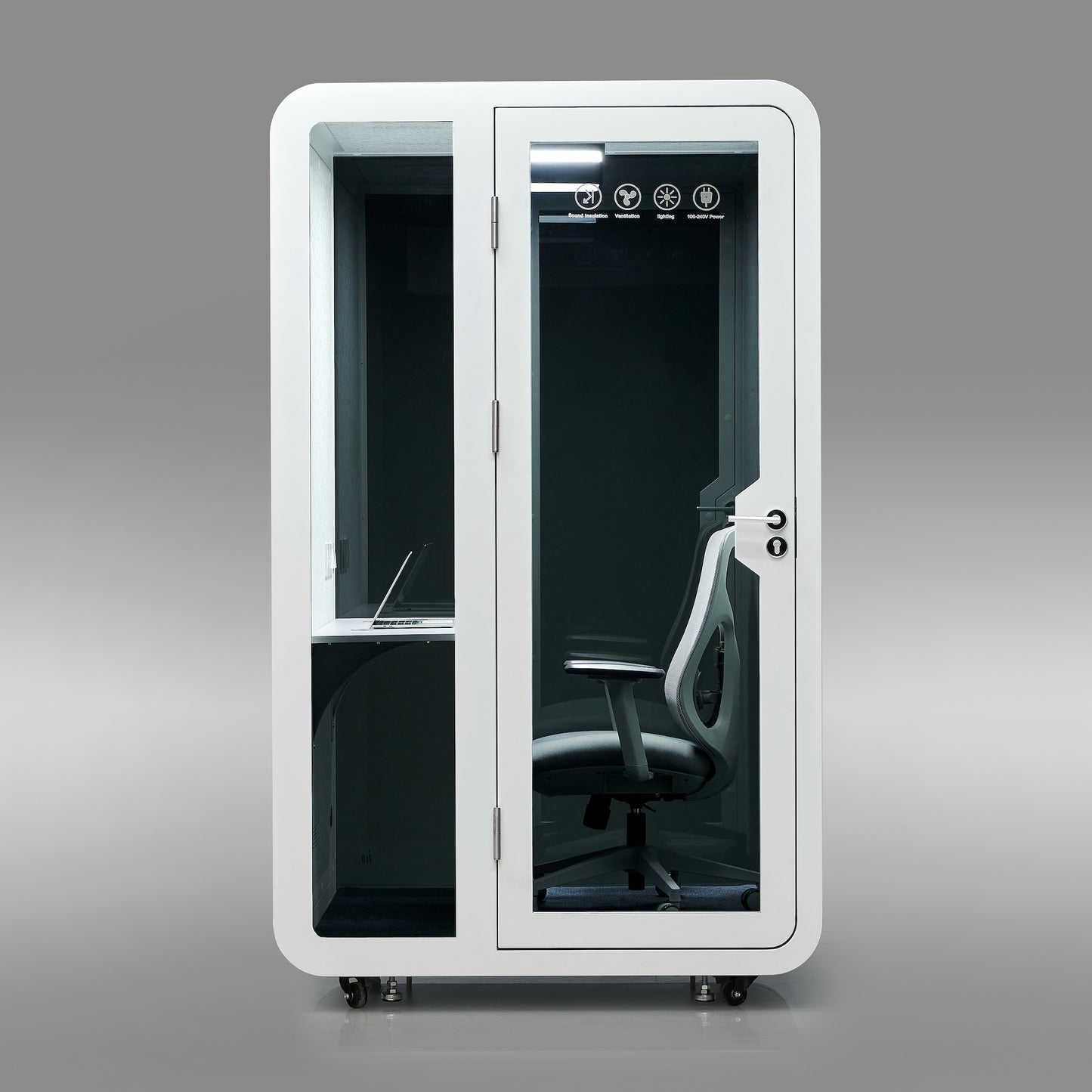 StreamingPods Tall Office Sound Pod Modular Meeting Booth - Large Single Person