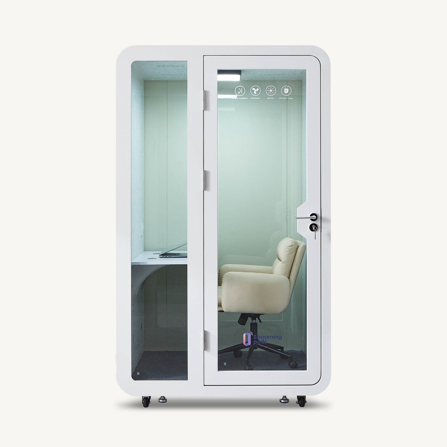 StreamingPods Tall Office Sound Pod Modular Meeting Booth - Large Single Person