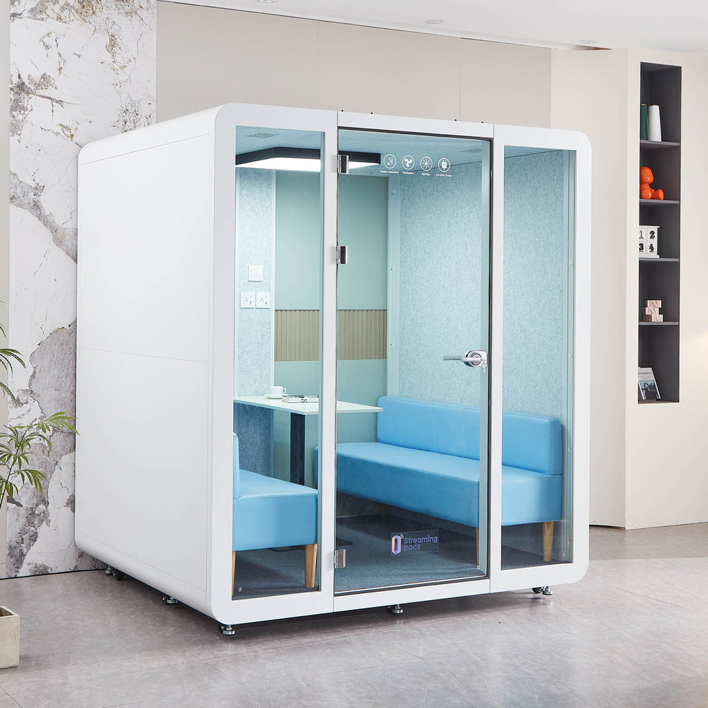 StreamingPods Venti Office Sound Pod Modular Meeting Booth - 4 Person Size